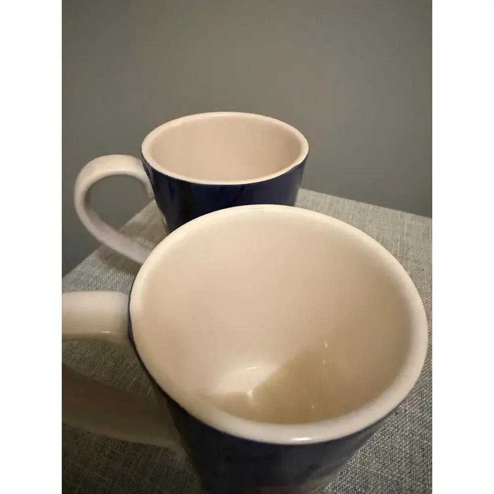 🎃🐶 Pier 1 Halloween Dog Mugs Set of 2 Ironstone 4.5” Double-Sided Design